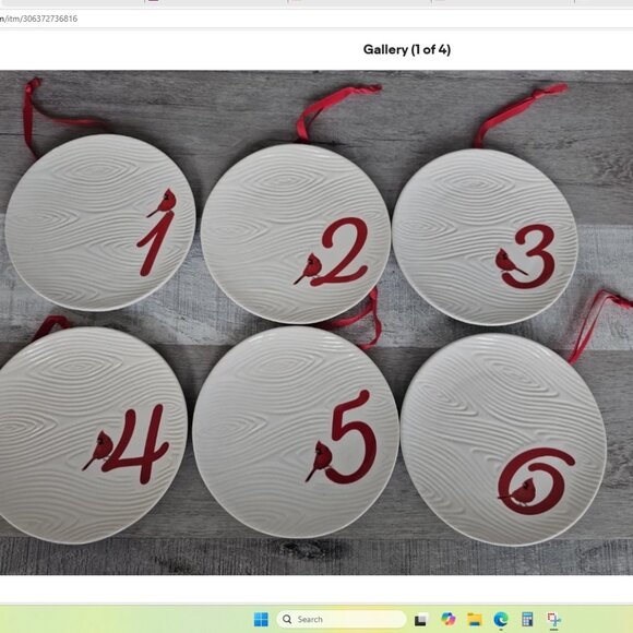 Temptations by Tara seasonal set of 12, 6 inch plates with ribbons - New in Box - Picture 2 of 4